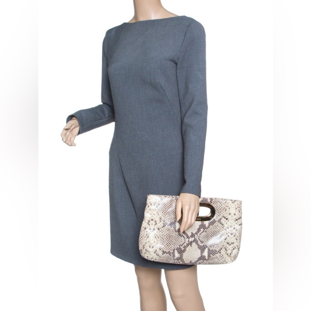 Michael Kors Python Embossed Leather Clutch - Picture 9 of 9